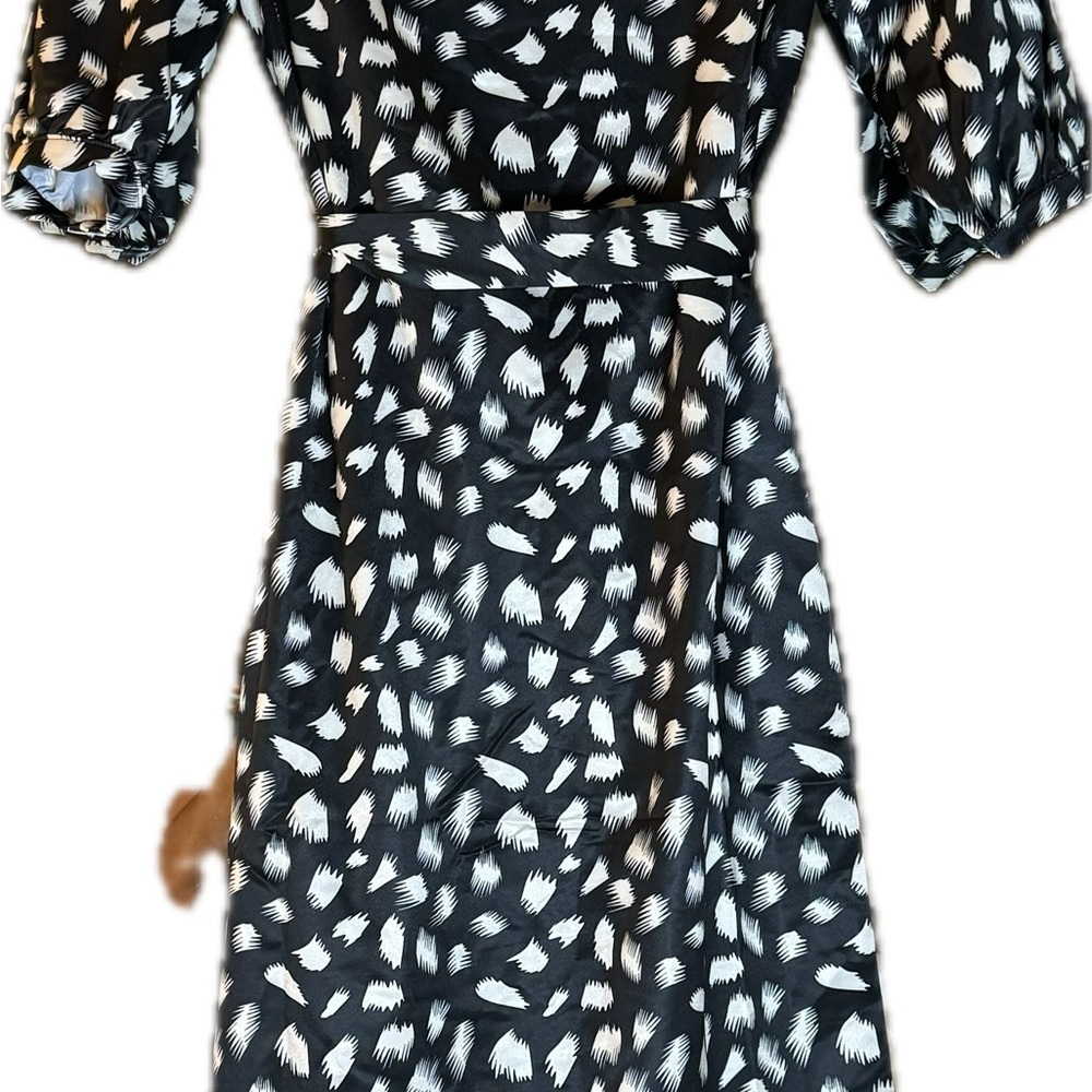 Little Mistress size 6 belted midi long sleeve dress NWT - Picture 3 of 5
